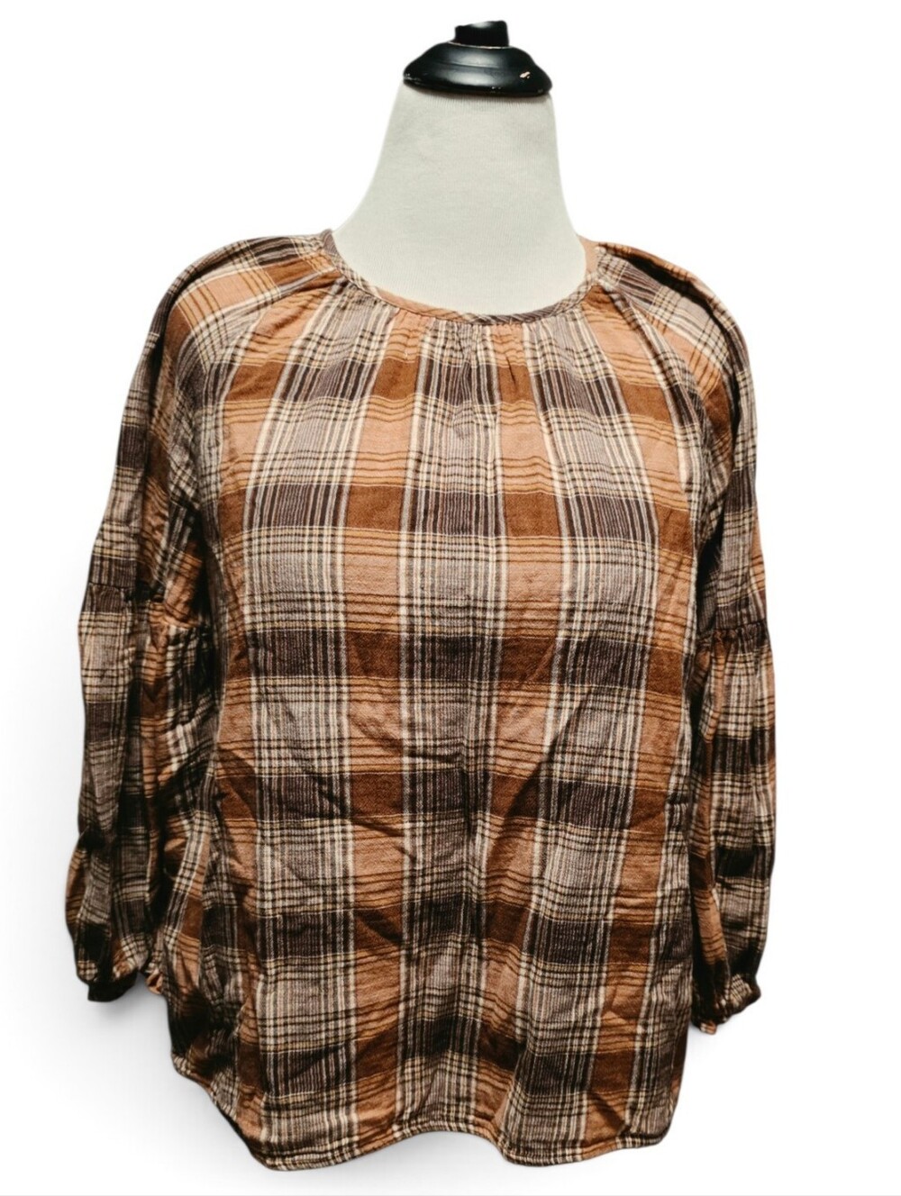 Universal Threads- Brown Plaid shirt-  Size L